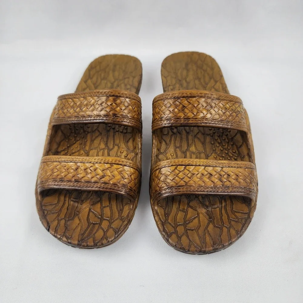 Pali Hawaii Colored Jandal in Light Brown Mens Size 10 Made in Taiwan